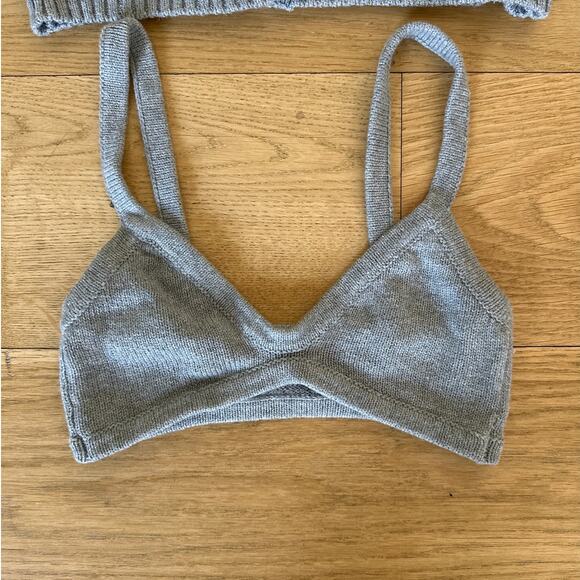 One Mile The Label - Drew Knit Bralette & Cardigan in Gray - Picture 2 of 6